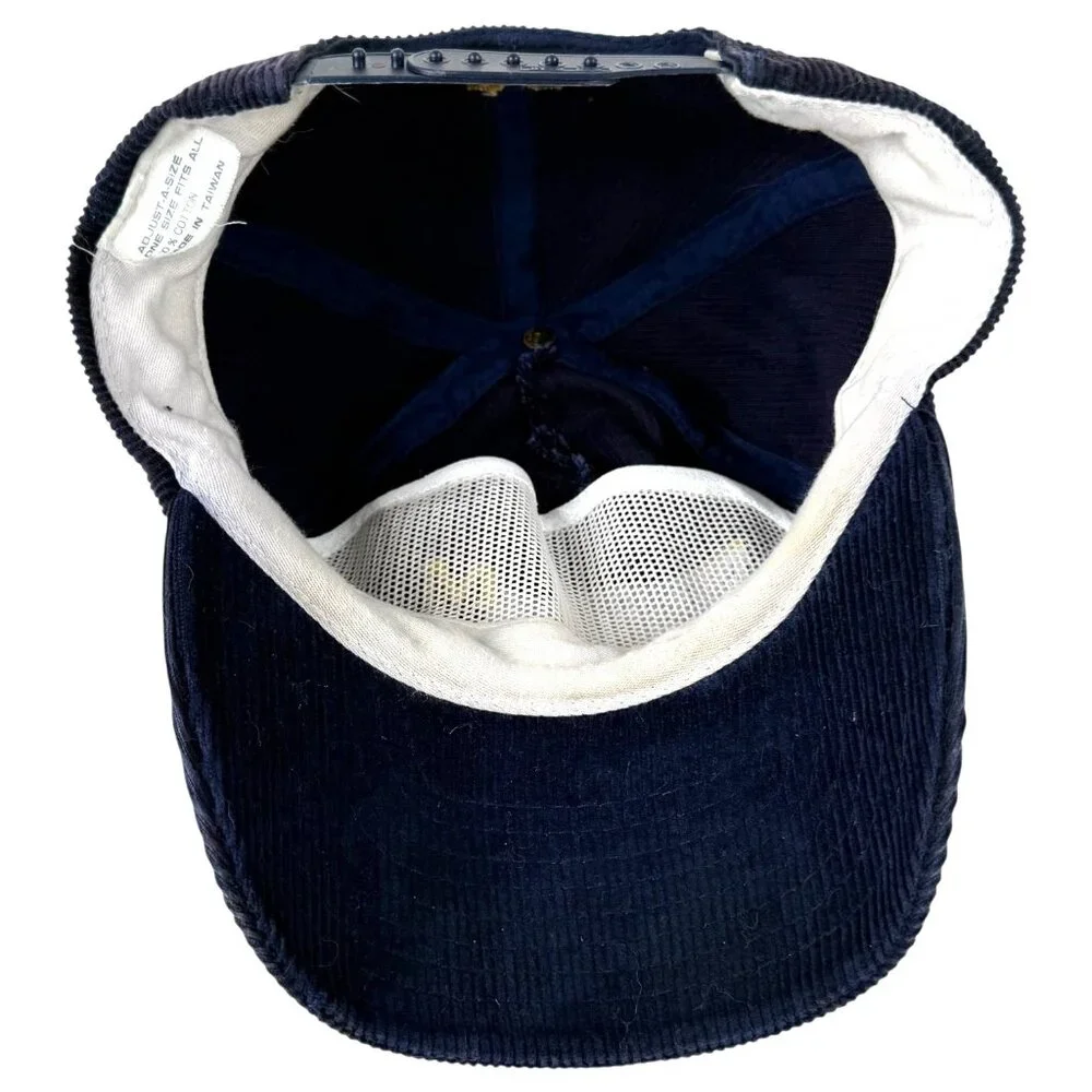 Vintage University Of Michigan Wolverines Corduroy Hat SnapBack Embroidered Blue - Picture 7 of 12